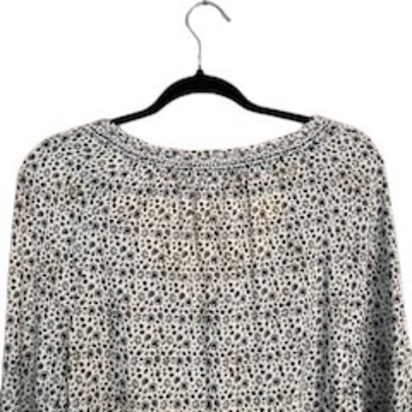 Beachlunchlounge Tunic Top Tassel Ties Gold Thread Gathered Wrists Size M - Picture 7 of 12